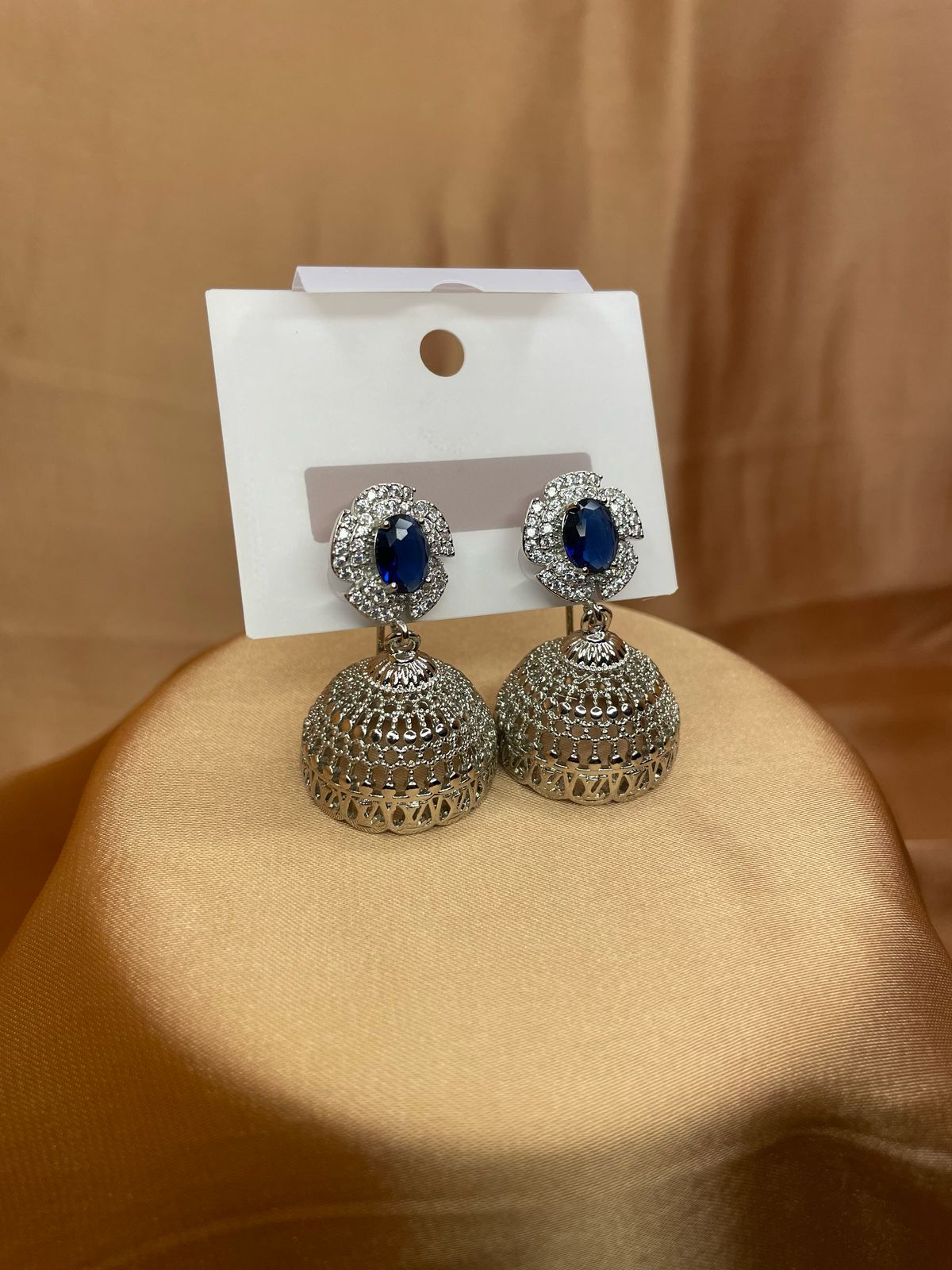 Royal Blue Elegance Jhumka Earrings