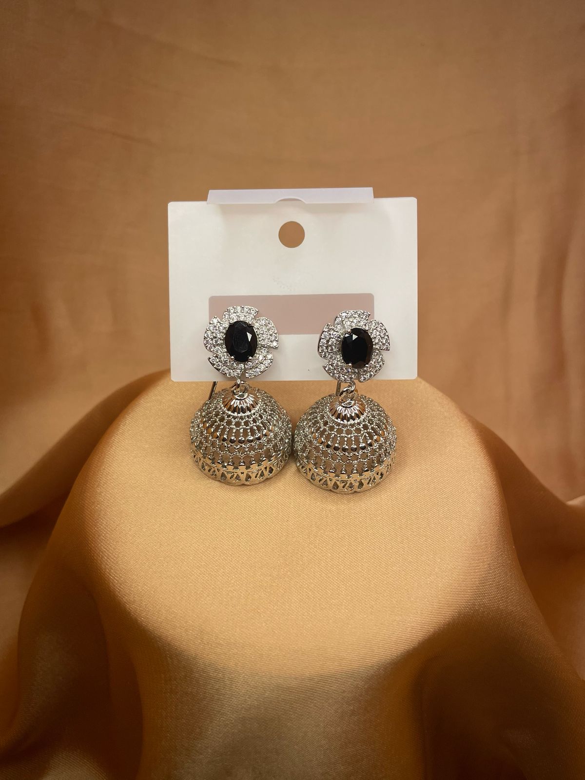 Midnight Noir Jhumka Earrings