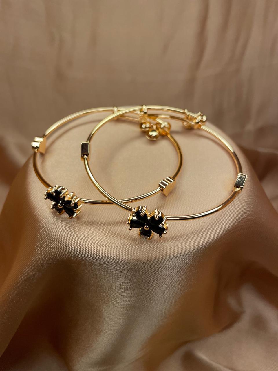 Golden Clover Charm Bangle - Image 3