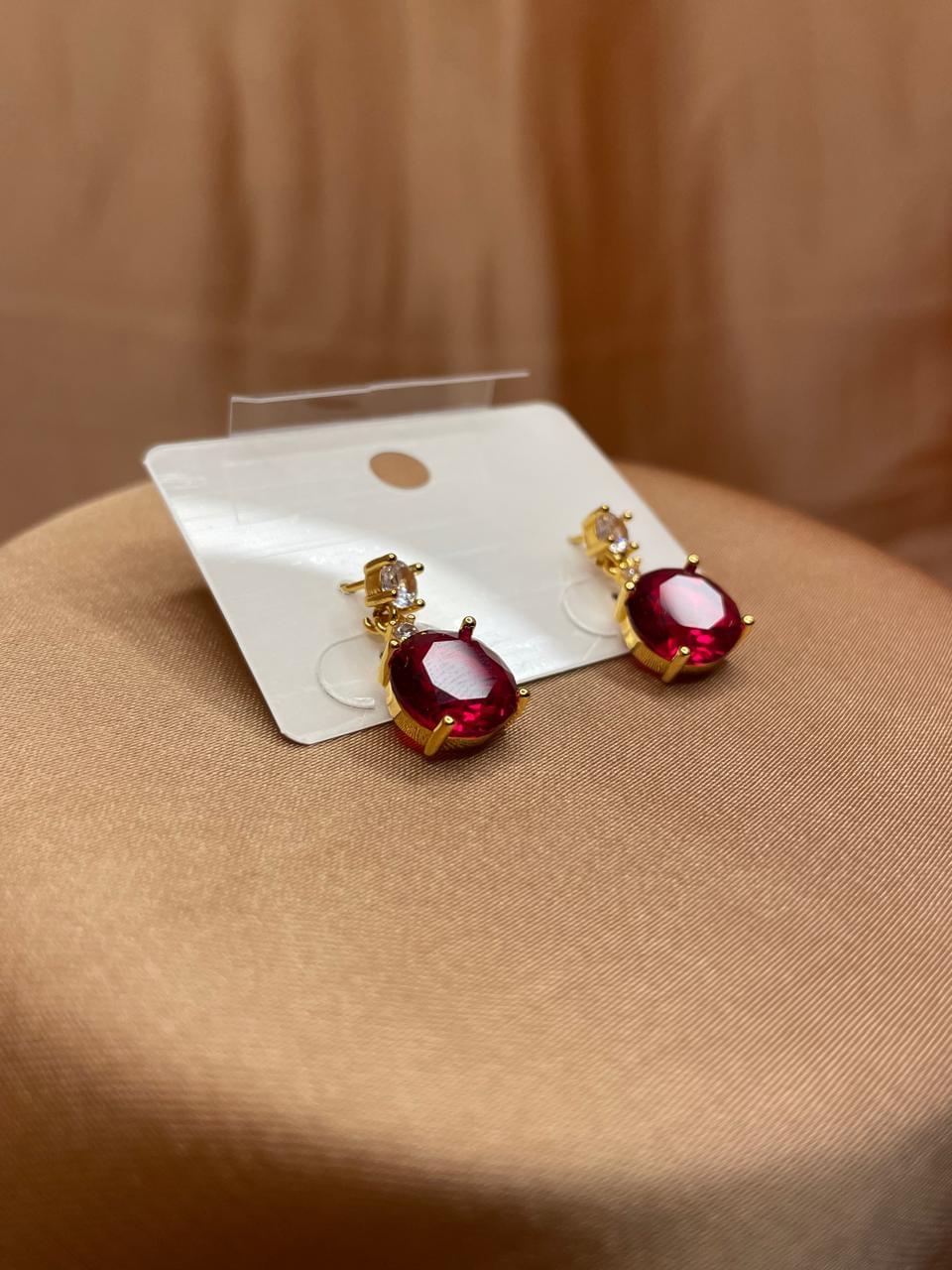 Royal Radiance Gemstone Drop Earrings